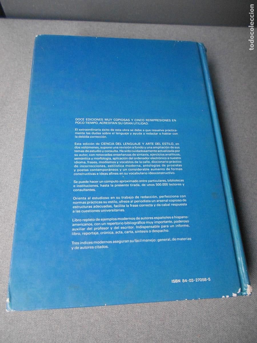 Libros de segunda mano: CIENCIA DEL LENGUAJE Y ARTE DEL ESTILO - Foto 4
