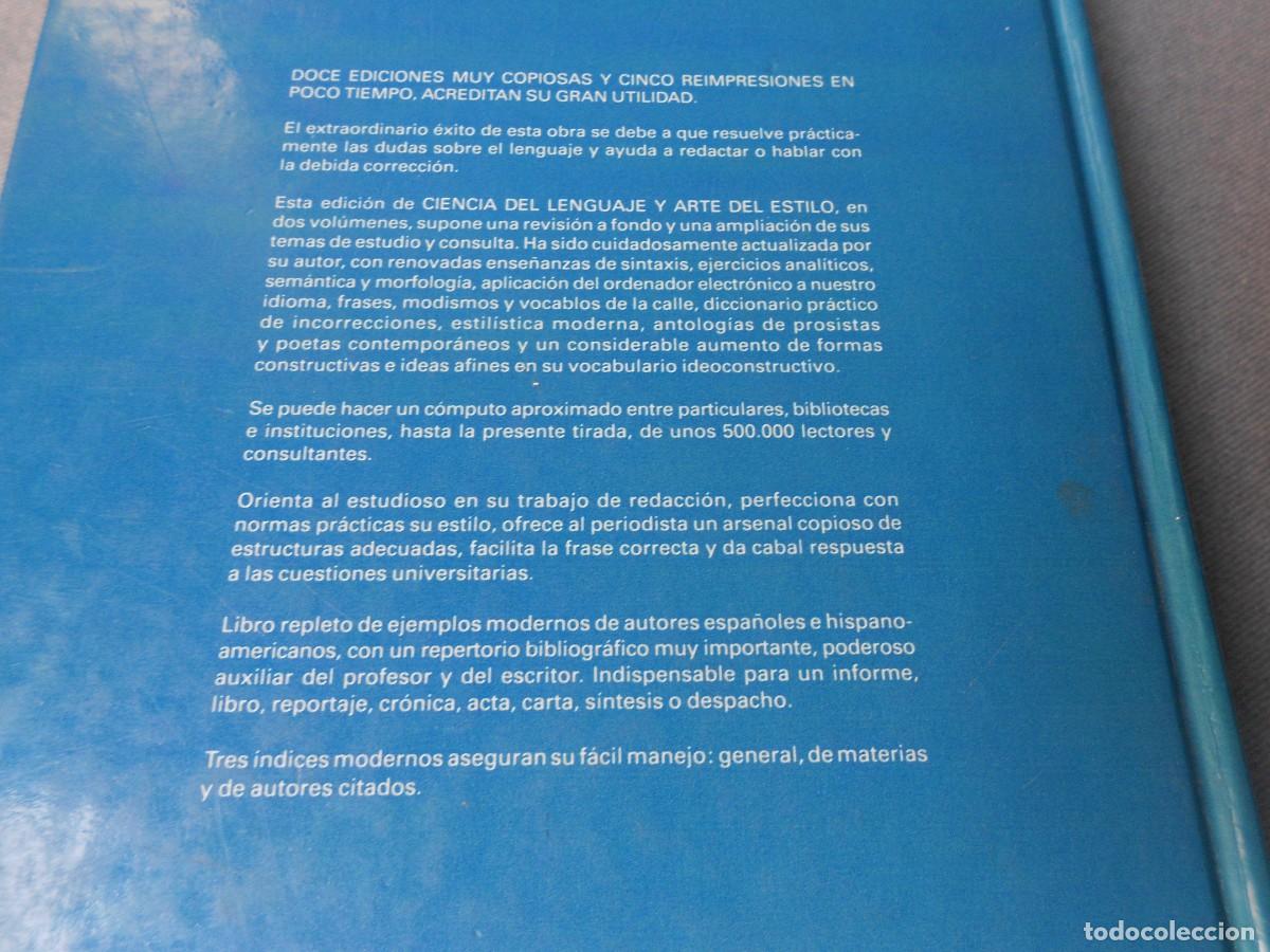 Libros de segunda mano: CIENCIA DEL LENGUAJE Y ARTE DEL ESTILO - Foto 5