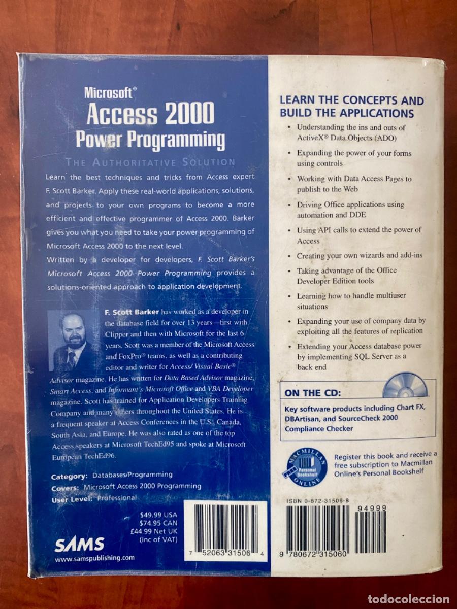 Libros de segunda mano: ACCESS 2000, POWER PROGRAMING, de F. SCOTT BARKER - Foto 2