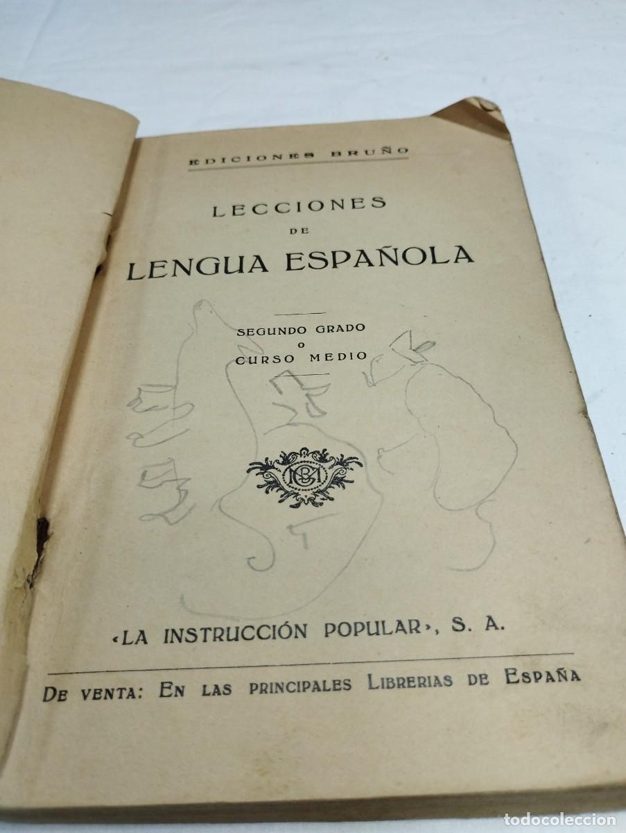 Libros de segunda mano: Lecciones de lengua espa&ntilde;ola. Segundo grado. Ediciones Bru&ntilde;o - Foto 2