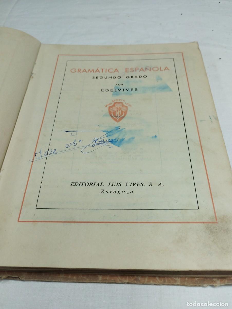 Libros de segunda mano: Gram&aacute;tica, segundo grado. Editorial Luis Vives, 1952 - Foto 2