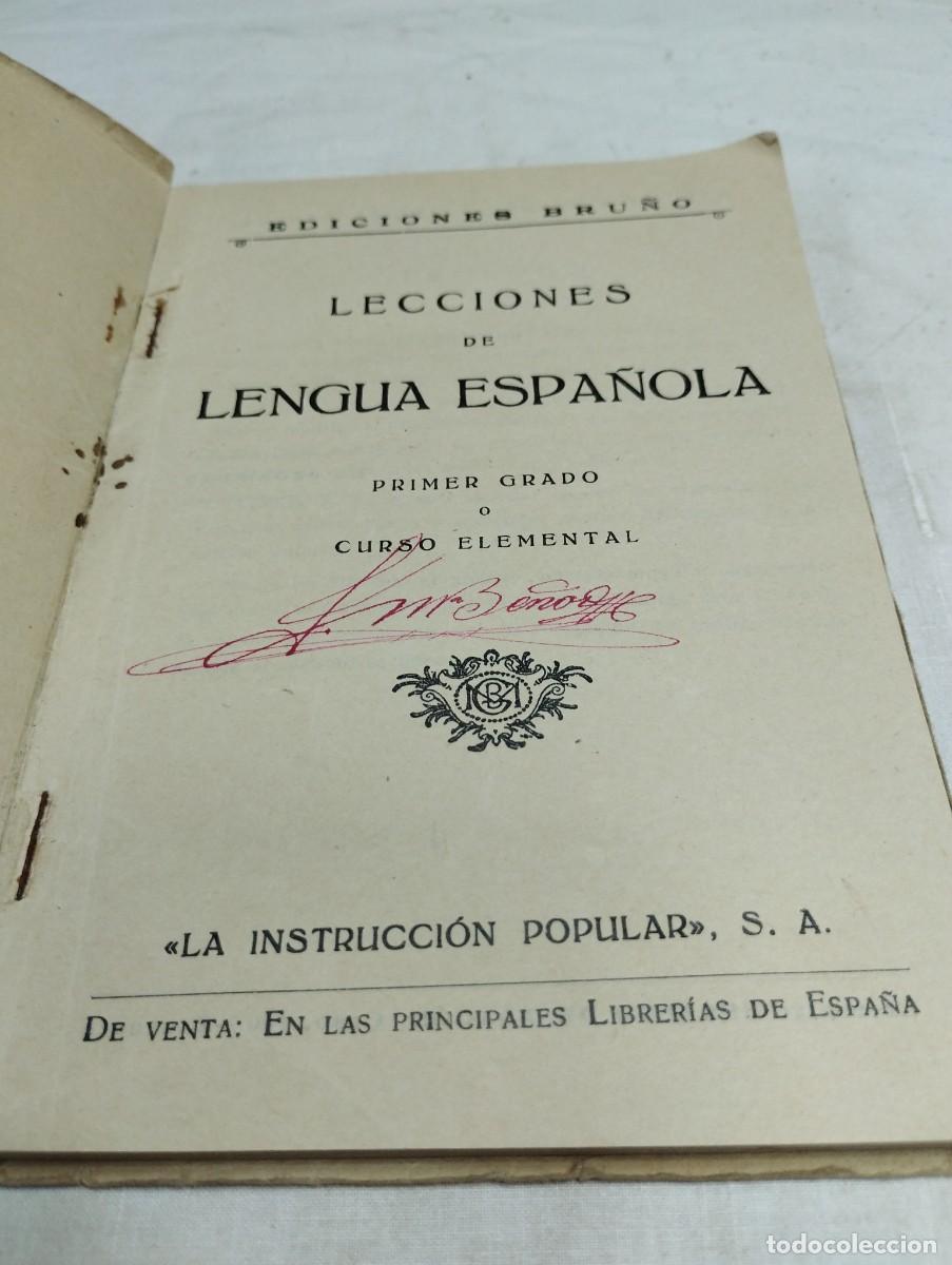 Libros de segunda mano: Lecciones de lengua espa&ntilde;ola. Ediciones Bru&ntilde;o, - Foto 2