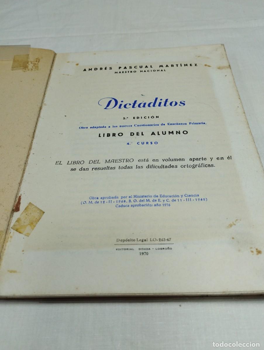 Libros de segunda mano: Dictaditos, cuarto curso. A. Pascual, 1970 - Foto 2