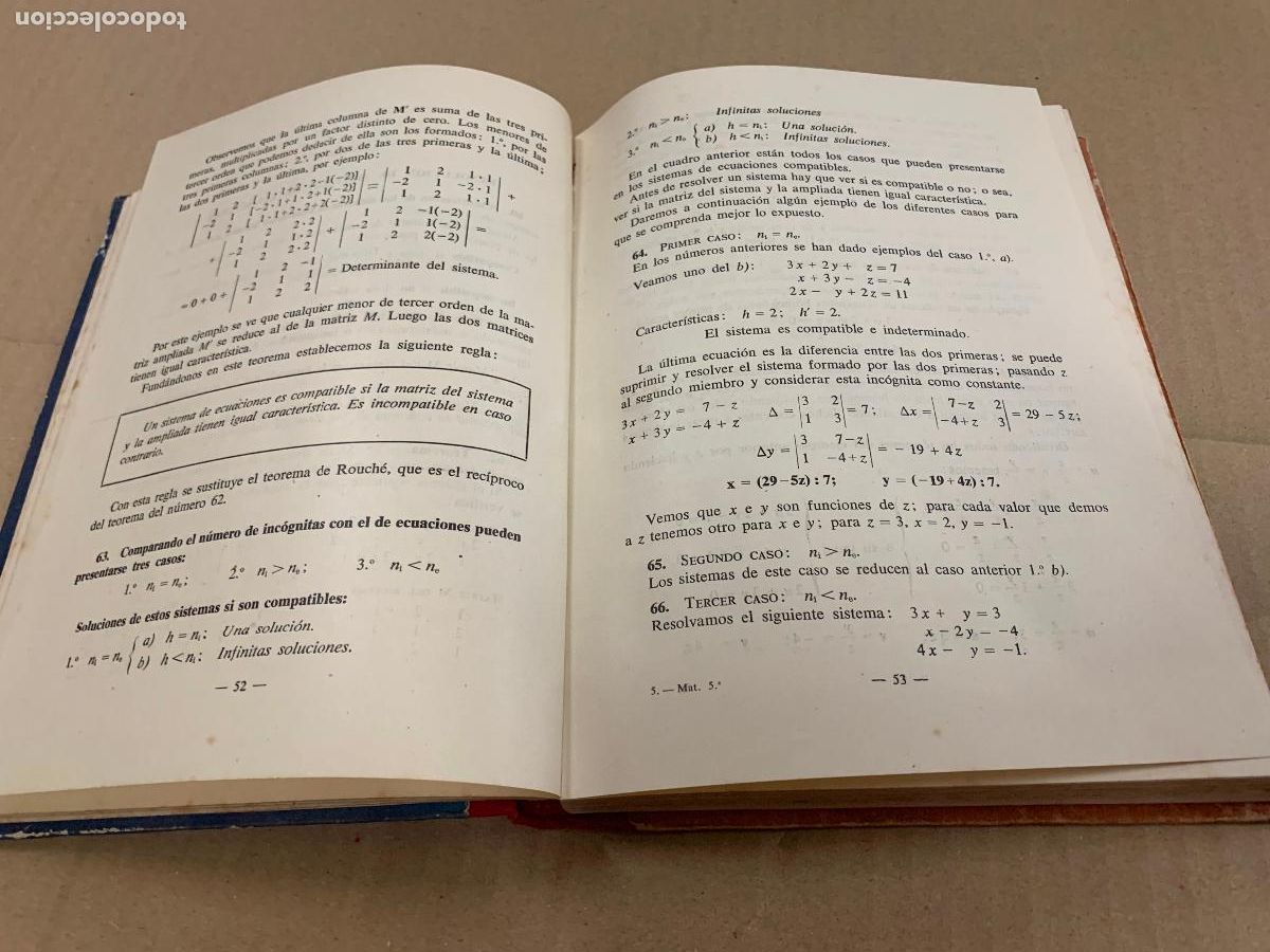 Libros de segunda mano: Antiguo libro de matematicas, Quinto curso. A&ntilde;o 1955. 320pags. - Foto 8