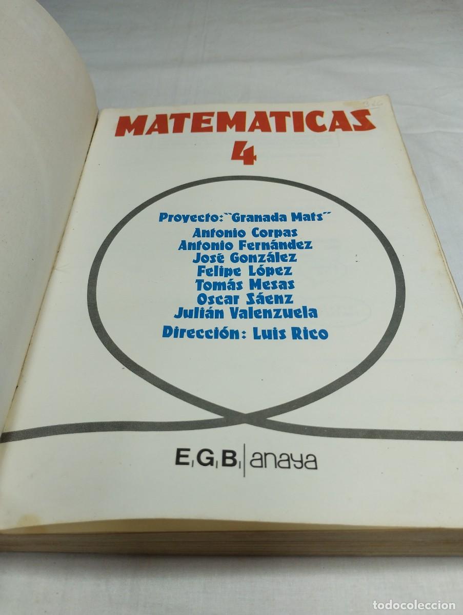 Libros de segunda mano: Matem&aacute;ticas 4. EGB, Anaya. - Foto 2