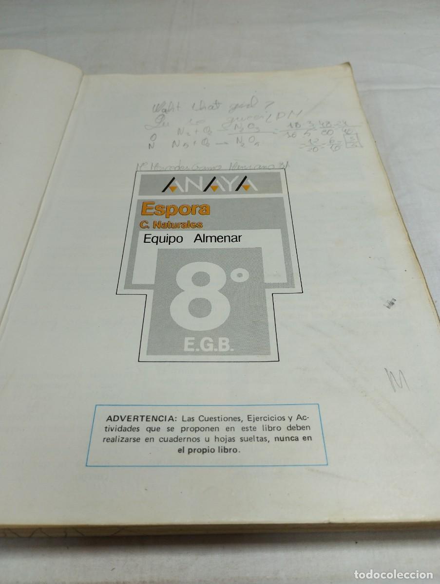 Libros de segunda mano: Espora, C. Naturales 8&deg; EGB. Anaya - Foto 2
