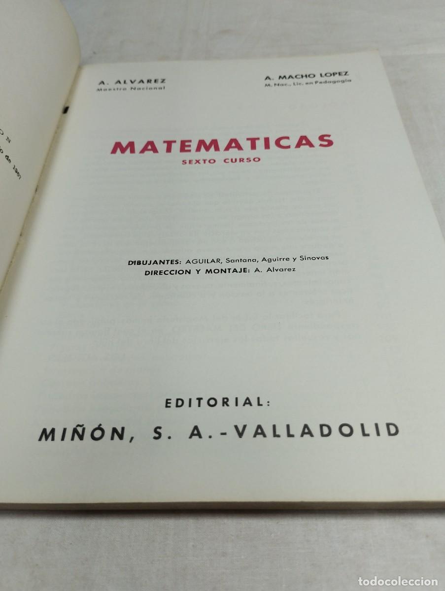 Libros de segunda mano: Matem&aacute;ticas sexto curso. Editorial Mi&ntilde;&oacute;n, 1967 - Foto 2