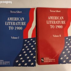 Libros de segunda mano: AMERICAN LITERATURE TO 1900 DE TERESA GIBERT VOLÚMENES 1 Y 2 (UNED, 2001)