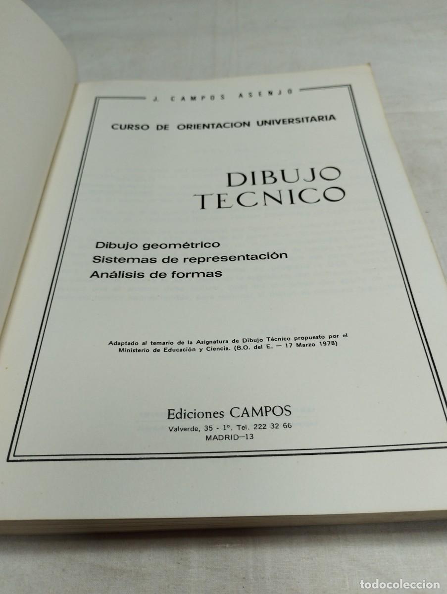 Libros de segunda mano: Dibujo t&eacute;cnico, COU. J. Campos, 1978 - Foto 2