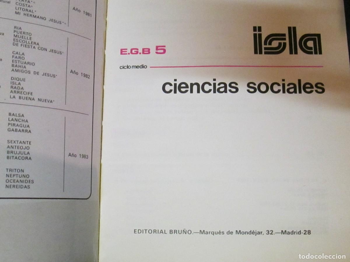 Libros de segunda mano: Libro de Texto, Ciencias Sociales, Isla 5. EGB. Ed Bru&ntilde;o 1982 - Foto 3
