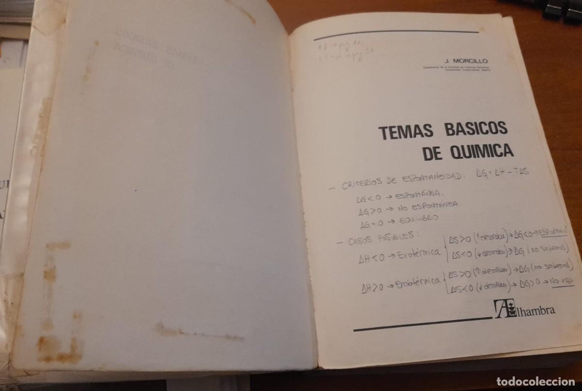 Libros de segunda mano: TEMAS B&Aacute;SICOS DE QU&Iacute;MICA, J. MORCILLO, ALHAMBRA UNIVERSIDAD, 1989 - Foto 2