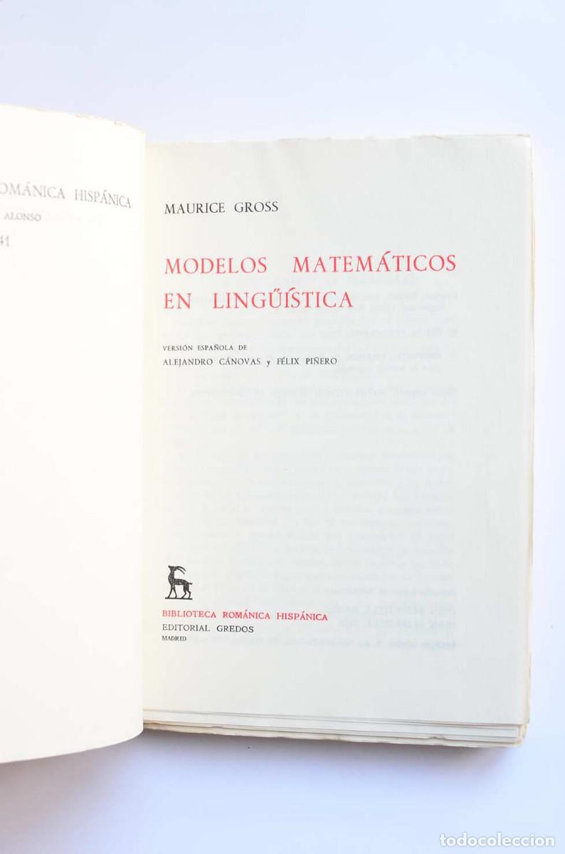 Libros de segunda mano: Modelos matem&aacute;ticos en ling&uuml;&iacute;stica - GROSS, Maurice - Foto 2
