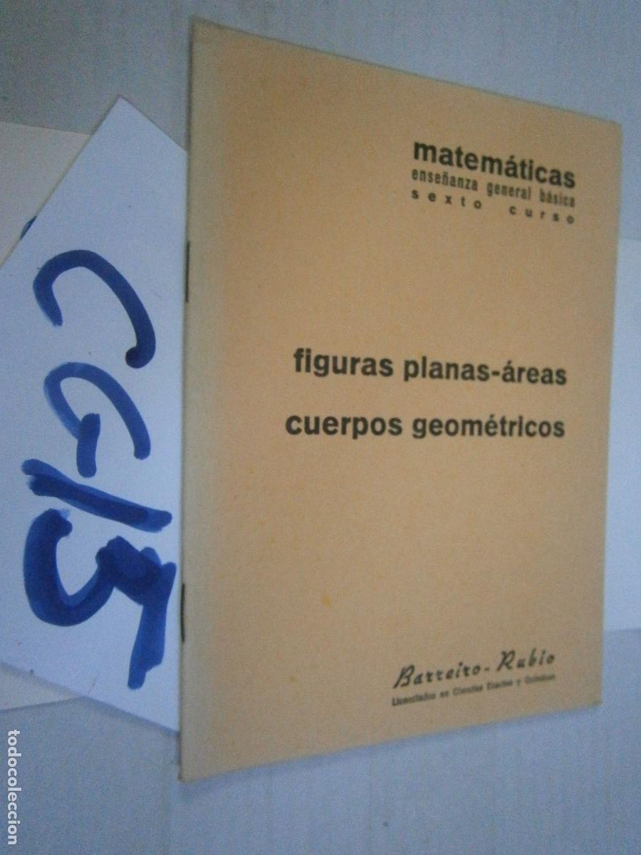 Libri di seconda mano: ANTIGUO LIBRO DE TEXTO - MATEMATICAS - 6&ordm; CURSO - FIGURAS PLANAS AEREAS, CUERPOS GEOMETRICOS