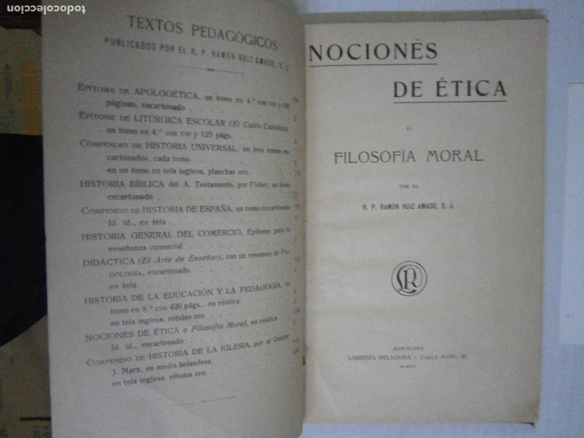 Libros de segunda mano: ANTIGUO LIBRO DE TEXTO - NOCIONES DE ETICA - Foto 2
