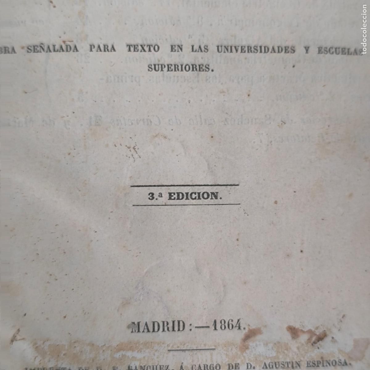 Libros de segunda mano: COMPLEMENTO DEL ALGEBRA. Juan Cort&aacute;zar 1864 3a edici&oacute;n - Foto 5