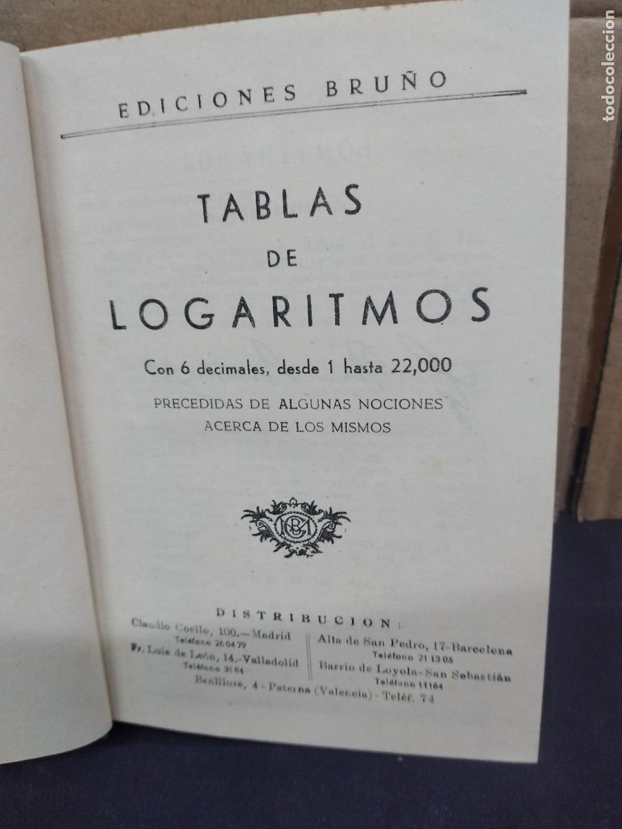 Libros de segunda mano: TABLAS DE LOGARITMOS Y TRIGONOMETRICAS - BRU&Ntilde;O 1956 - Foto 2