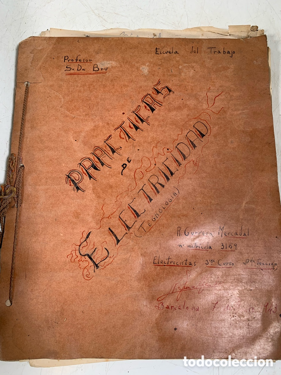 Libros de segunda mano: 01_Apuntes pr&aacute;cticas El&eacute;ctricidad 1943 - Foto 1