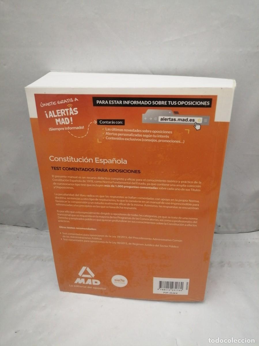 Libros de segunda mano: CONSTITUCI&Oacute;N ESPA&Ntilde;OLA. Test comentados para oposiciones: M&aacute;s de 1000 Preguntas Tipo Test Comentadas - Foto 2