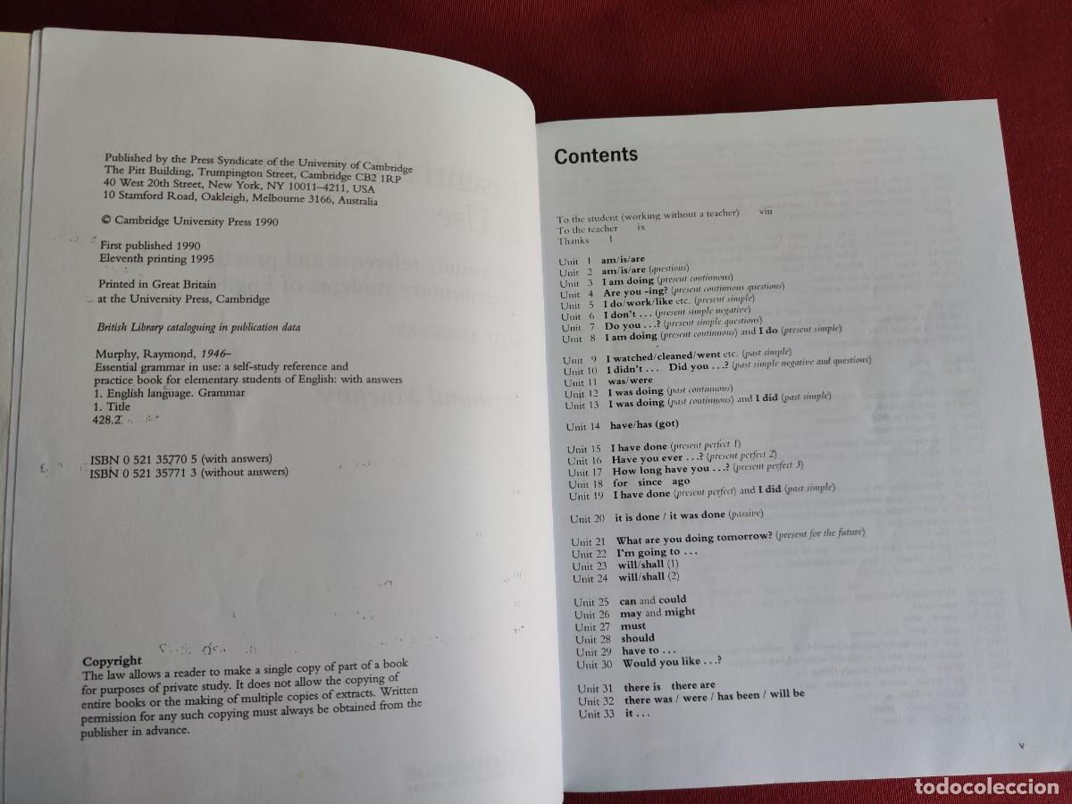 Libros de segunda mano: ESSENTIAL GRAMMAR IN USE - RAYMOND MURPHY - CAMBRIDGE UNIVERSITY - EN INGLES. - Foto 2