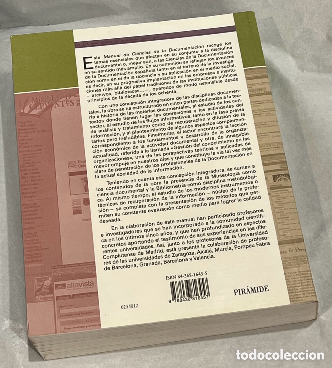 Libros de segunda mano: Libro. Jos&eacute; L&oacute;pez Yepes. &ldquo;Manual de Ciencias de la Documentaci&oacute;n&rdquo;. - Foto 2