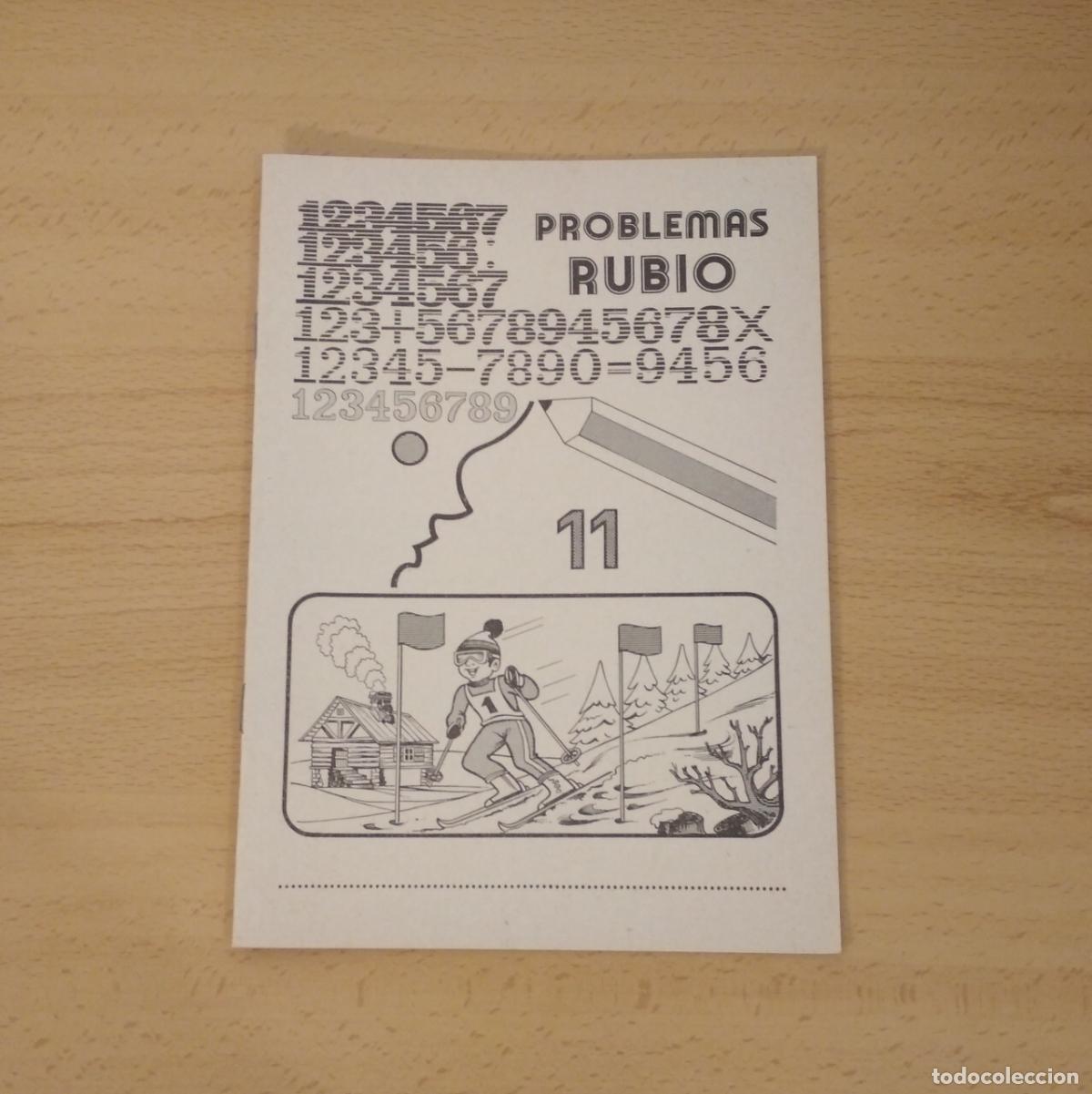 Libros de segunda mano: Cuaderno de problemas Rubio n&ordm; 11 Sumas, restas y multiplicaciones una cifra. E.G.B. Pesetas. 1978.