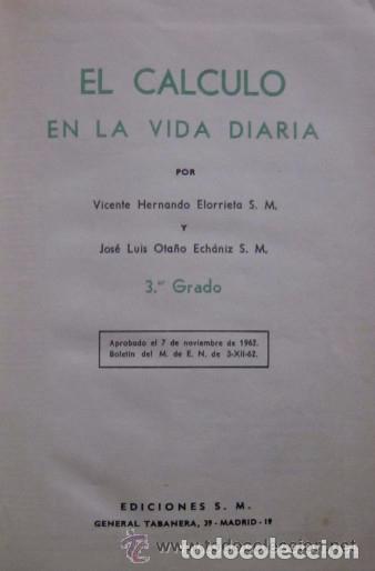 Libros de segunda mano: EL CALCULO EN LA VIDA DIARIA - EDITORIAL S.M. - Foto 2