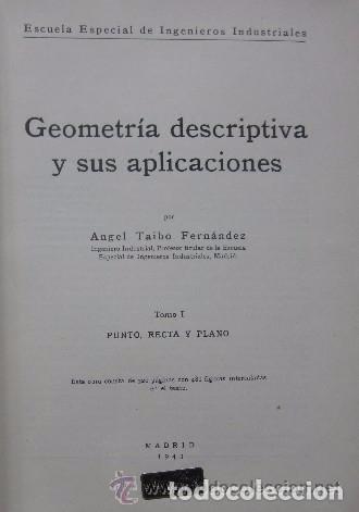 Libros de segunda mano: GEOMETRIA DESCRIPTIVA Y SUS APLICACIONES - 2 TOMOS - Foto 3