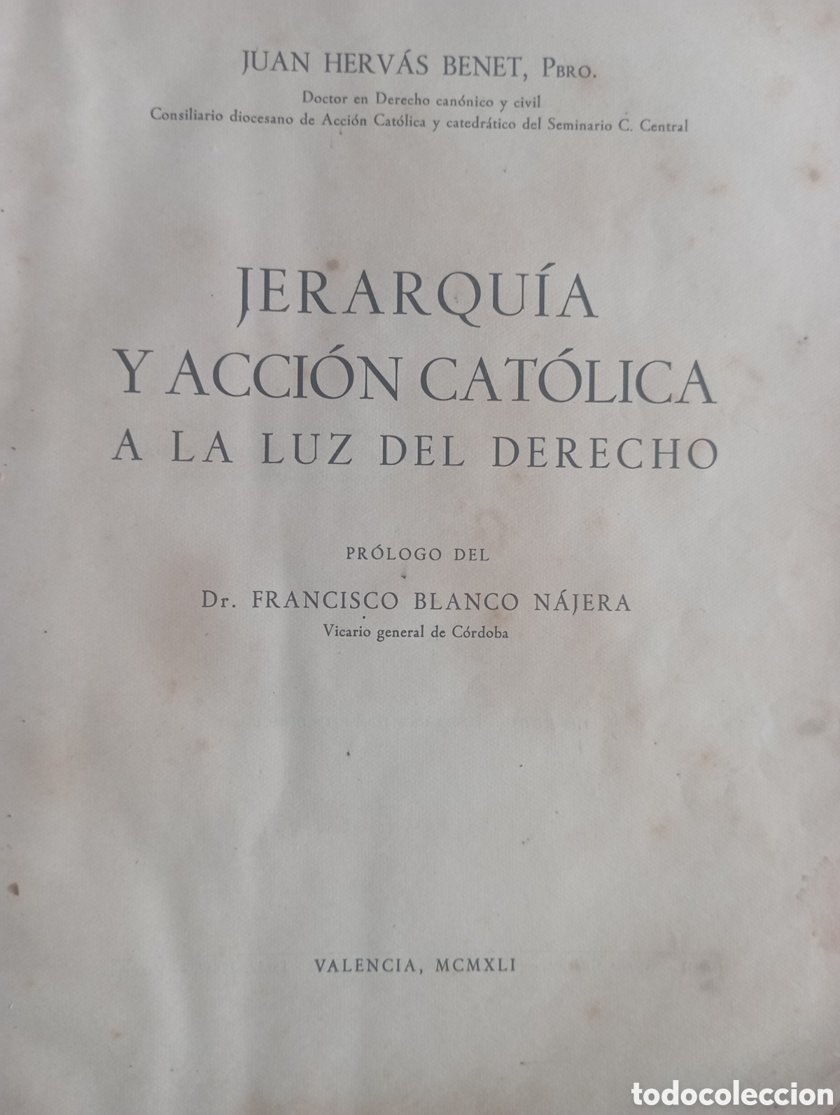 Libros de segunda mano: Jerarqu&iacute;a y Acci&oacute;n Cat&oacute;lica a la luz del derecho - Foto 1