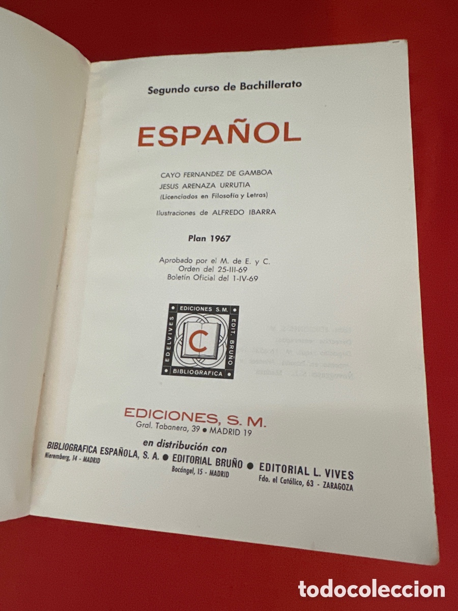 Libros de segunda mano: ESPA&Ntilde;OL 2&deg; BACHILLERATO - EDICIONES SM - A&Ntilde;O 1968 - Foto 3