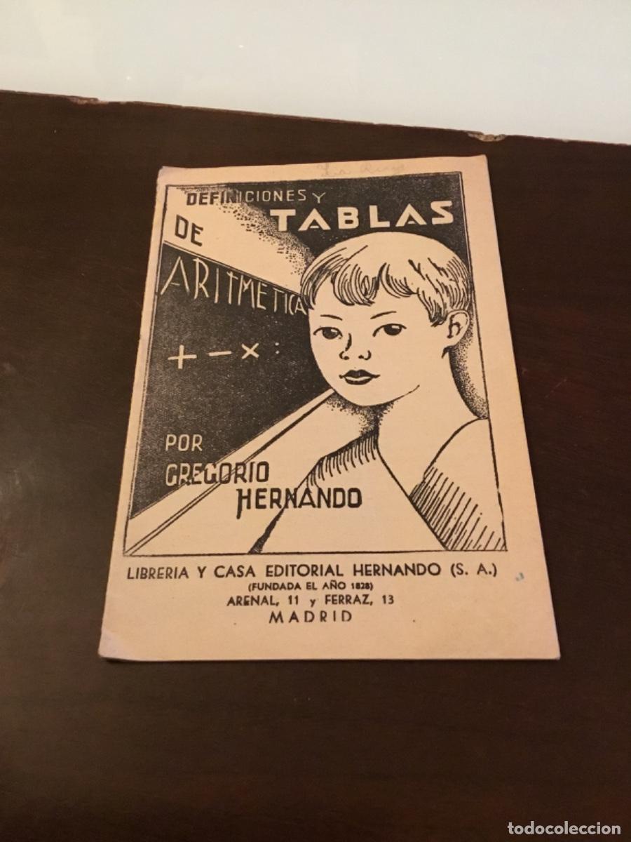 Libros de segunda mano: Libro Definiciones de tablas y aritm&eacute;tica por Gregorio Hernando - Foto 1