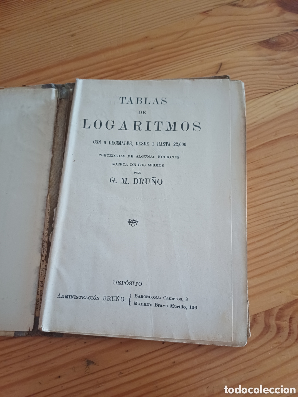 Libros de segunda mano: Tablas de logaritmos Bru&ntilde;o Libro de texto escolar - Foto 2