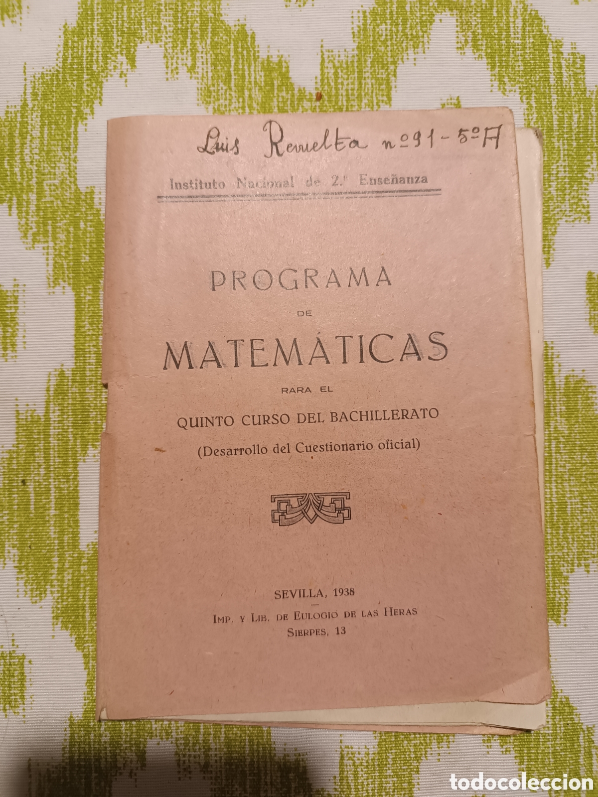 Libros de segunda mano: MATEMATICAS QUINTO CURSO DE BACHILLERATO 1938 - Foto 6