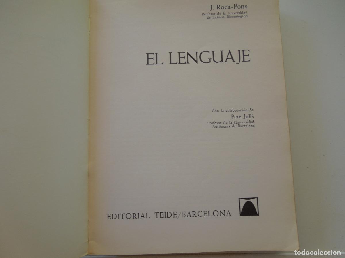 Libros de segunda mano: EL LENGUAJE - J ROCA-PONS - TEIDE 1973 - Foto 2