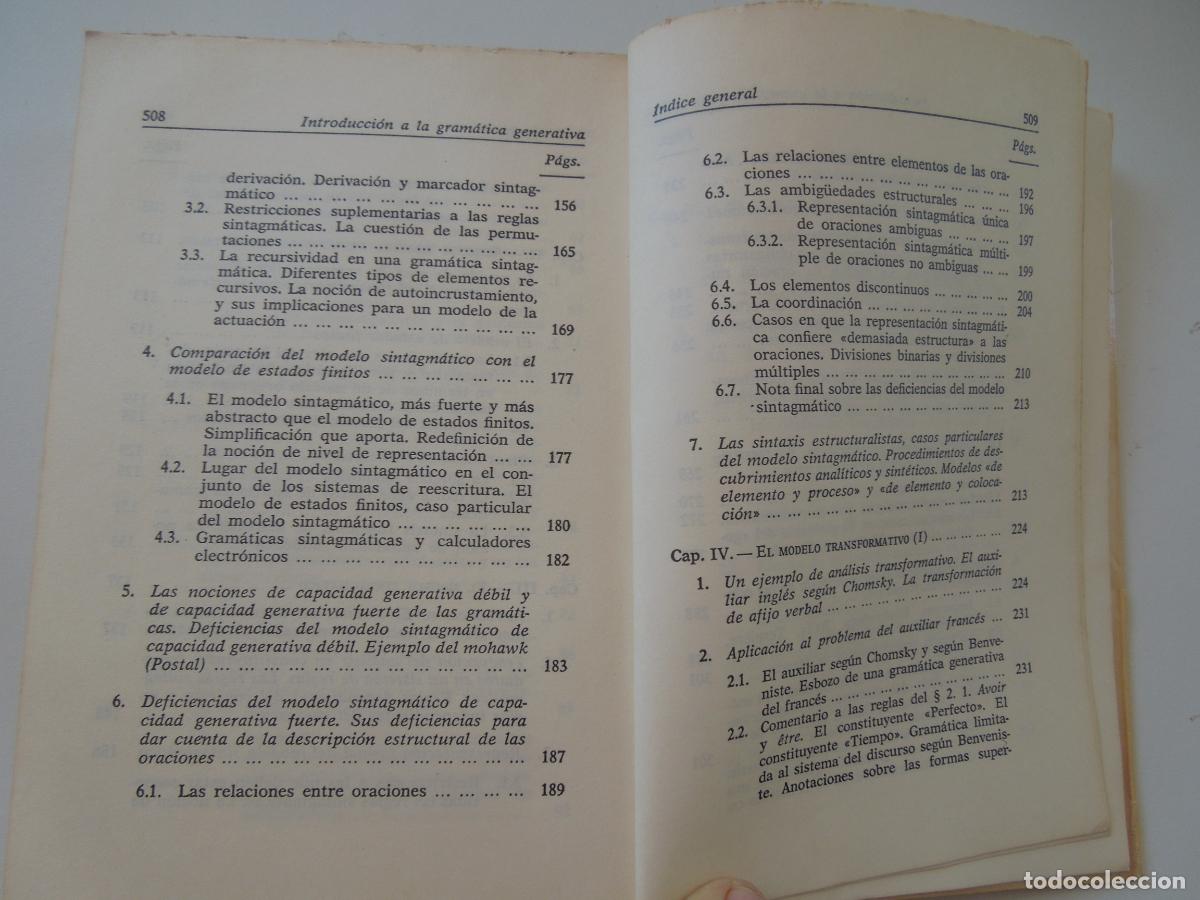 Libros de segunda mano: INTRODUCCI&Oacute;N A LA GRAM&Aacute;TICA GENERATIVA - NICOLAS RUWET - GREDOS 1978 - Foto 4