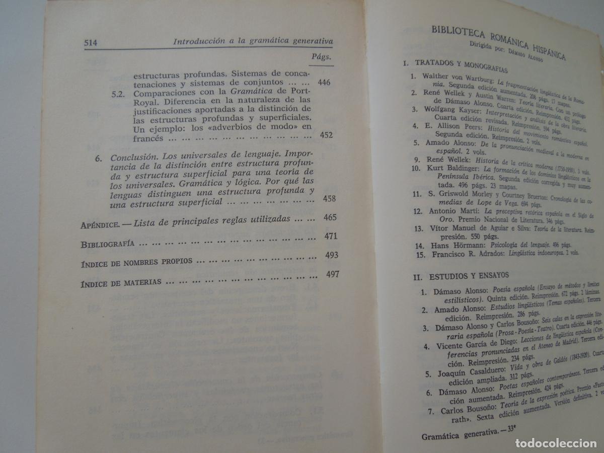 Libros de segunda mano: INTRODUCCI&Oacute;N A LA GRAM&Aacute;TICA GENERATIVA - NICOLAS RUWET - GREDOS 1978 - Foto 7