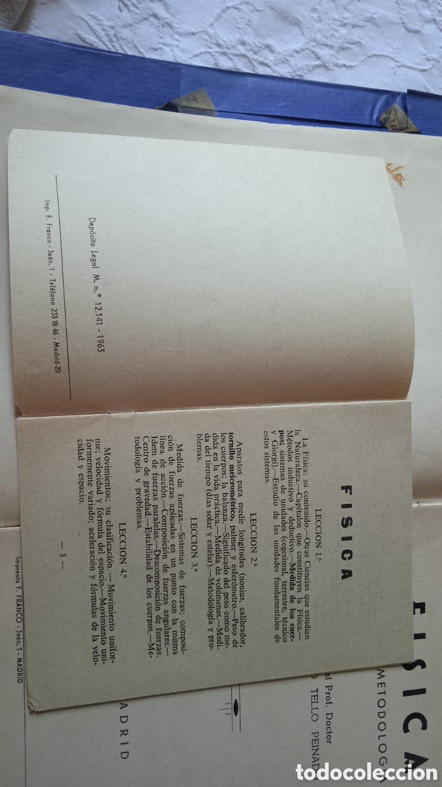 Libros de segunda mano: F&iacute;sica con su metodolog&iacute;a Ildefonso Tello 1963 - Foto 4