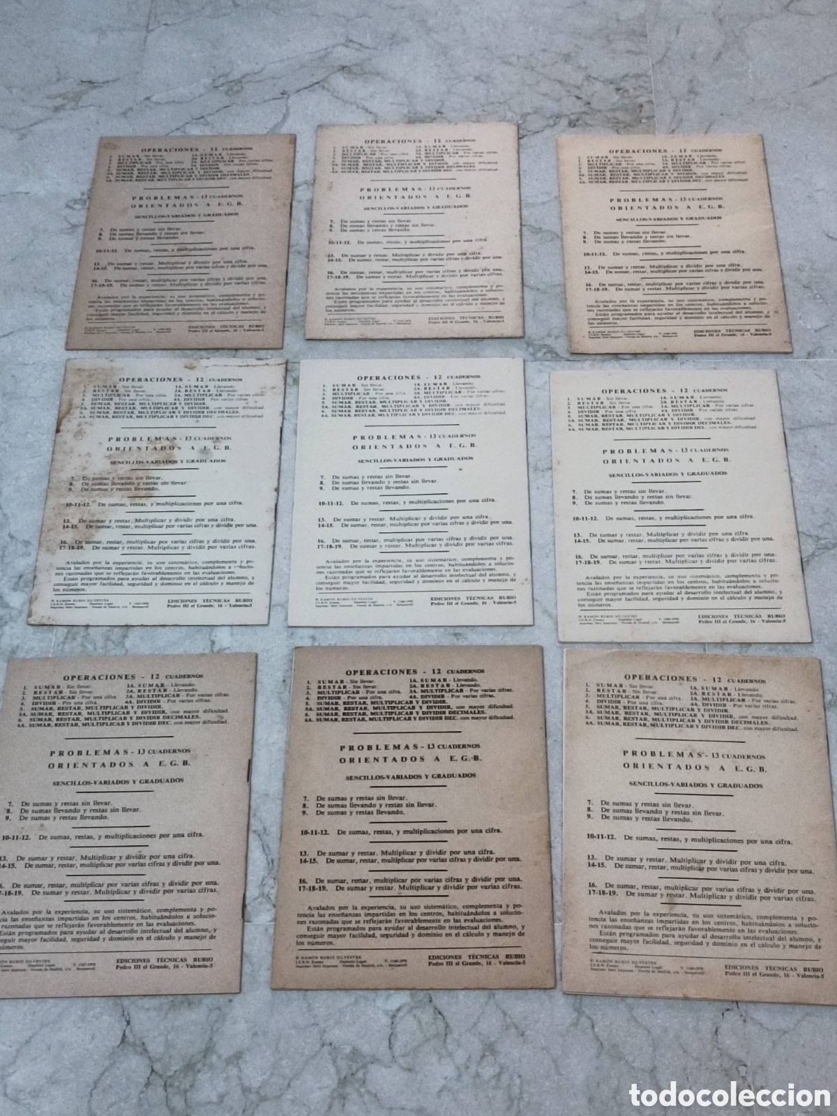 Libros de segunda mano: Lote nueve n&uacute;meros de problemas Rubio 1978 - Foto 2