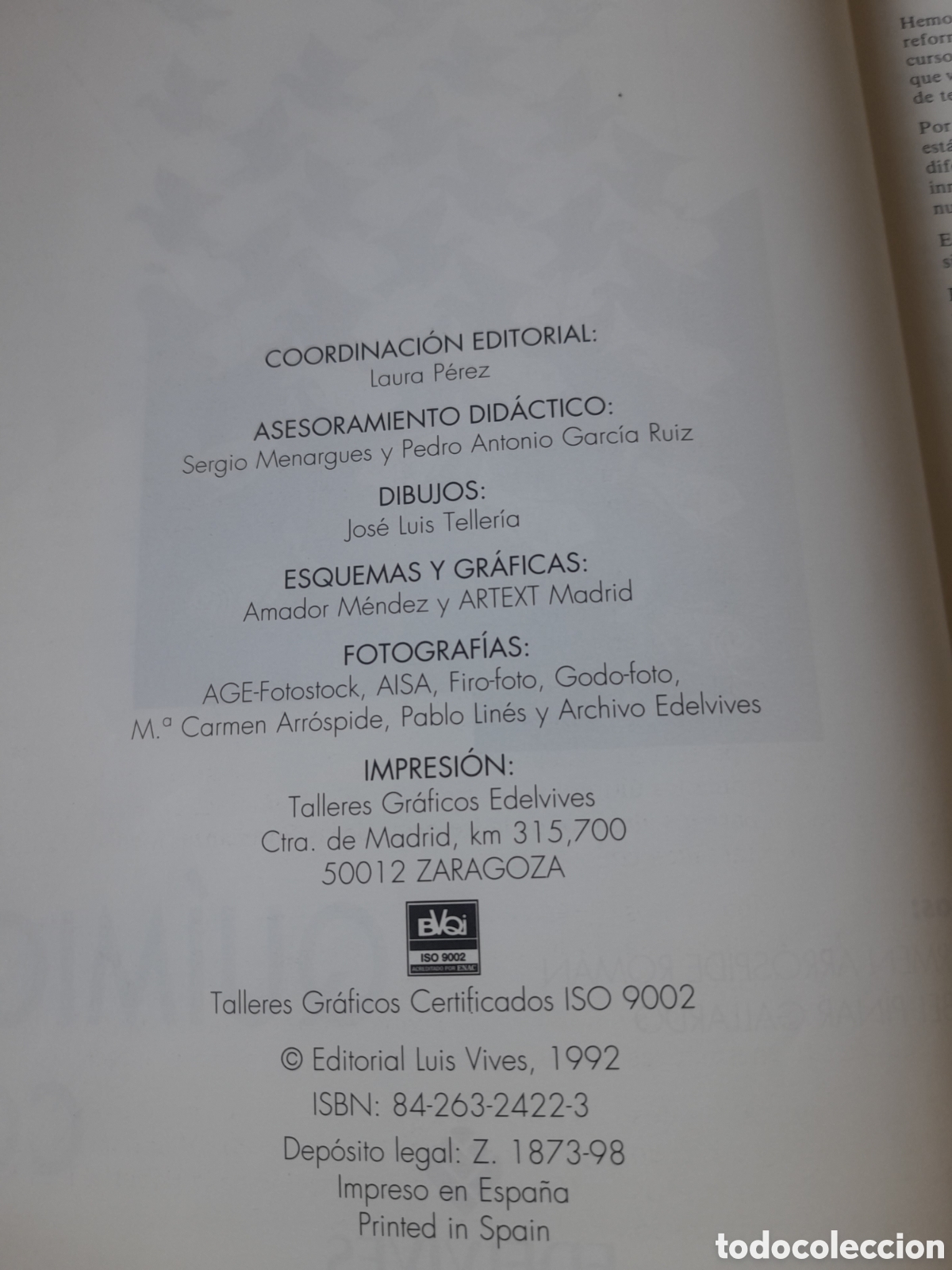 Libros de segunda mano: Qu&iacute;mica de COU de Edelvives de 1992 - Foto 4