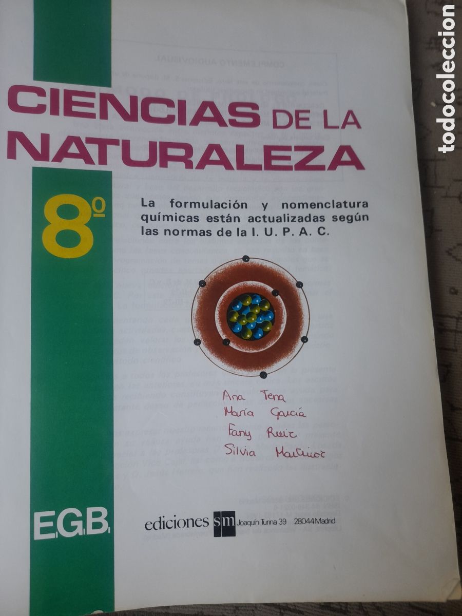 Libros de segunda mano: Ciencias de la Naturaleza 8 de SM edici&oacute;n de 1994 - Foto 2