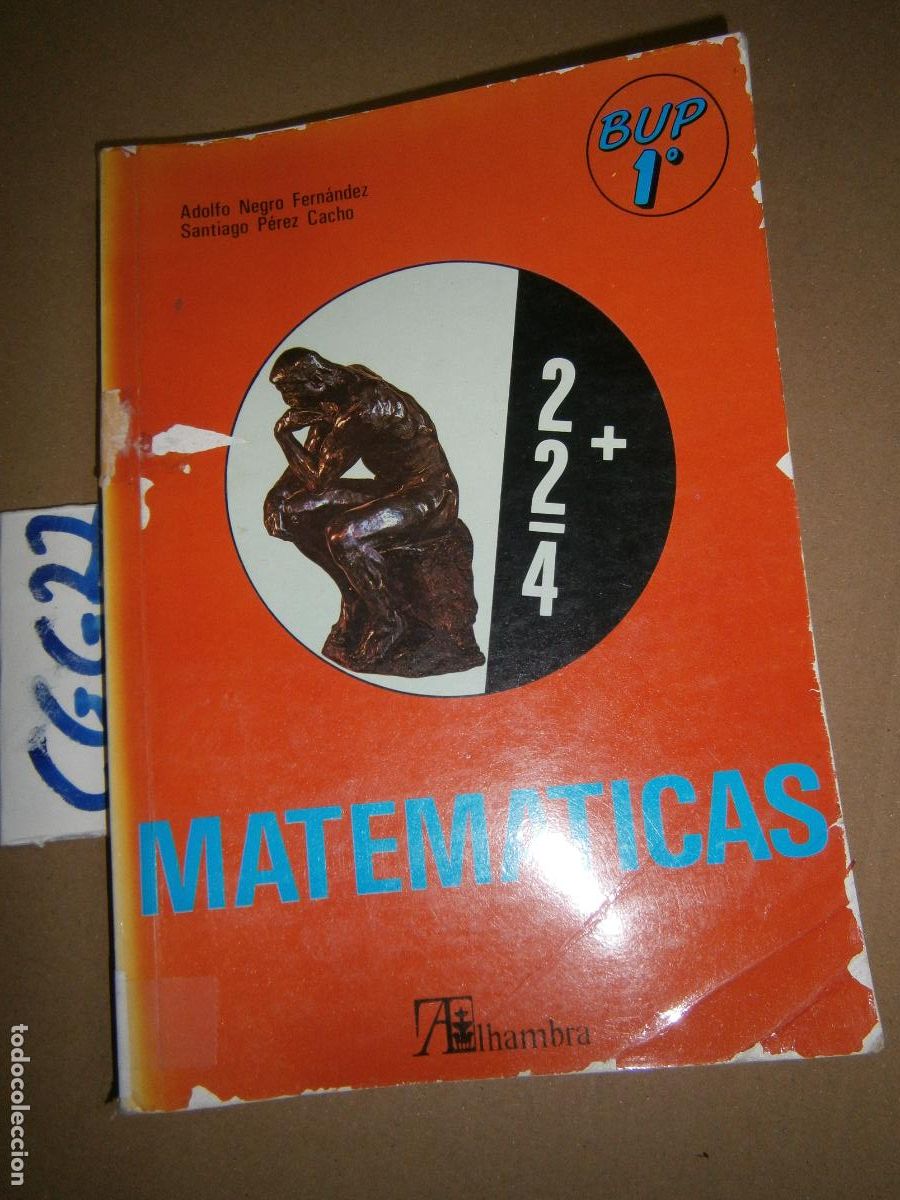Second hand books: ANTIGUO LIBRO DE TEXTO - MATEMATICAS 1&ordm; BUP