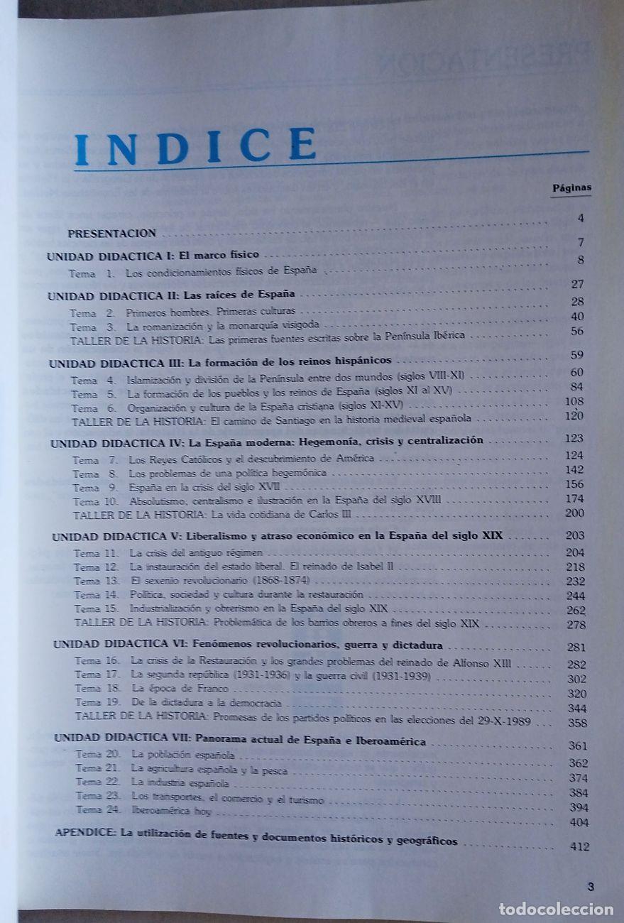 Libros de segunda mano: GEOGRAF&Iacute;A E HISTORIA DE ESPA&Ntilde;A 3&ordm; BUP Grupo Edetania ECIR - Foto 4