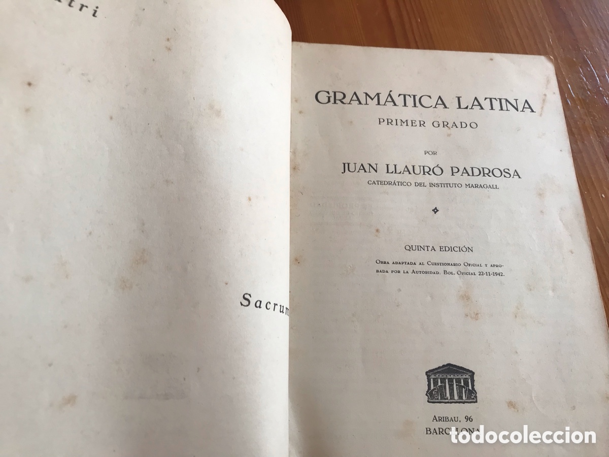 Libros de segunda mano: Gram&aacute;tica latina. Primer grado. Juan Llaur&oacute; - Foto 4