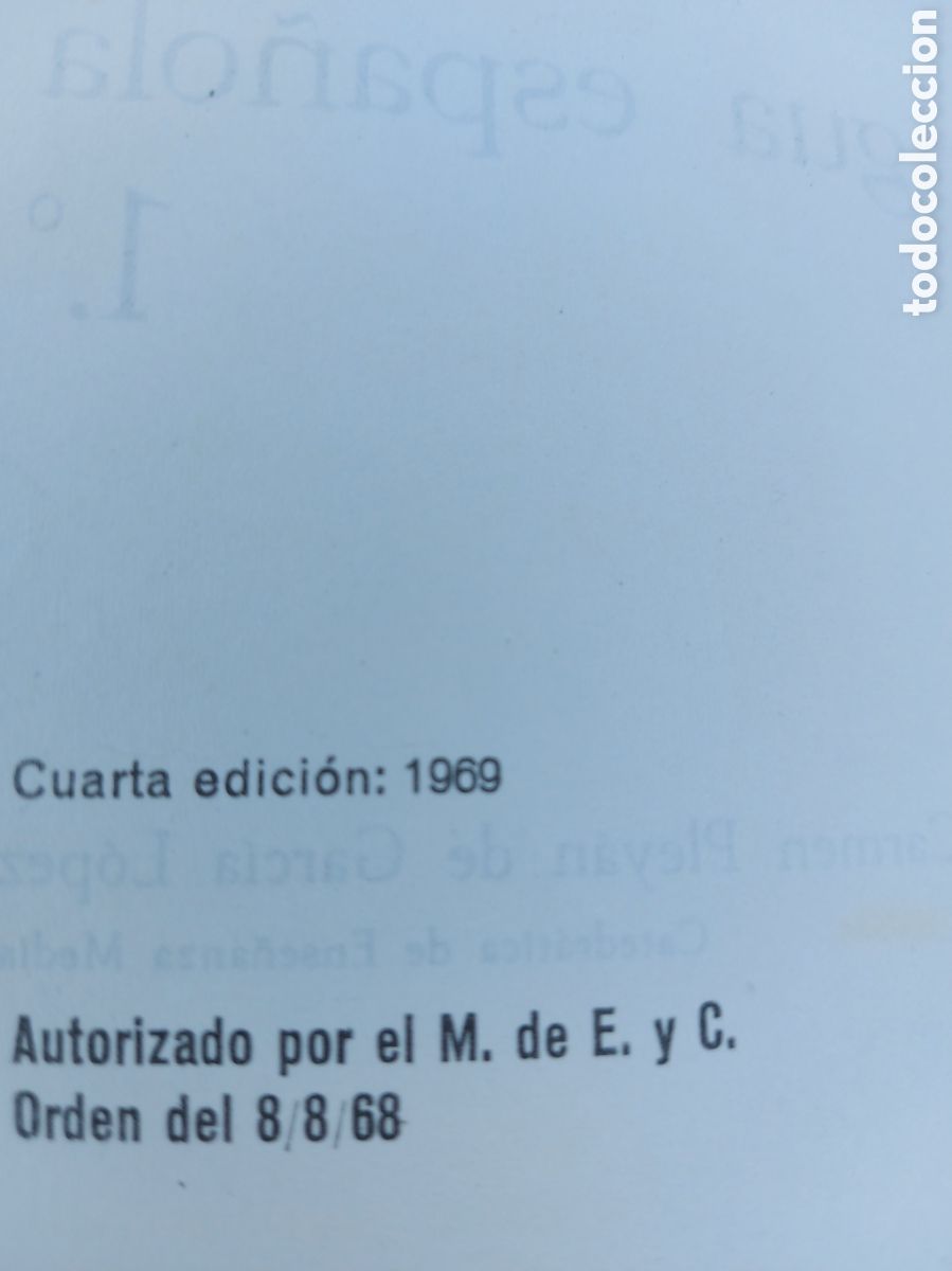 Libros de segunda mano: LENGUA ESPA&Ntilde;OLA primero a&ntilde;o 1969 - Foto 2