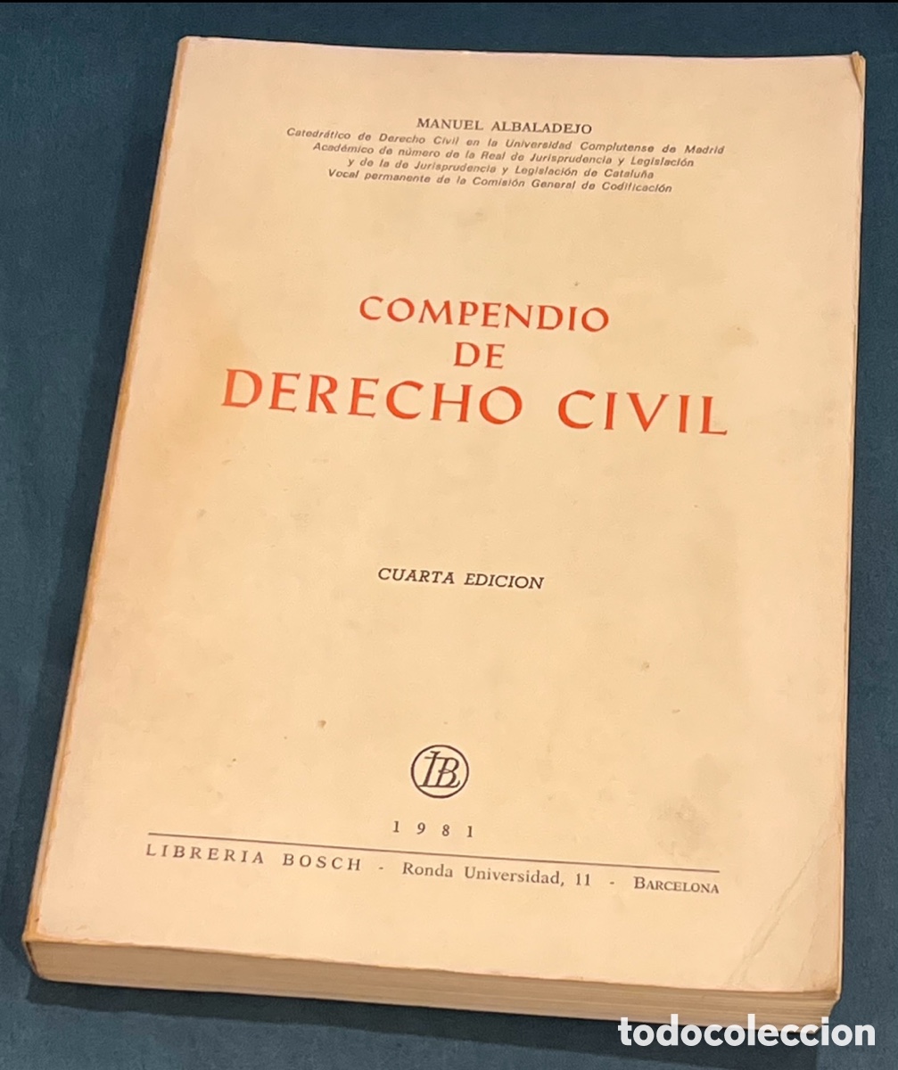 Libros de segunda mano: Libro. Manuel Albaladejo. &ldquo;Compendio de Derecho Civil&rdquo;. 1981. - Foto 1