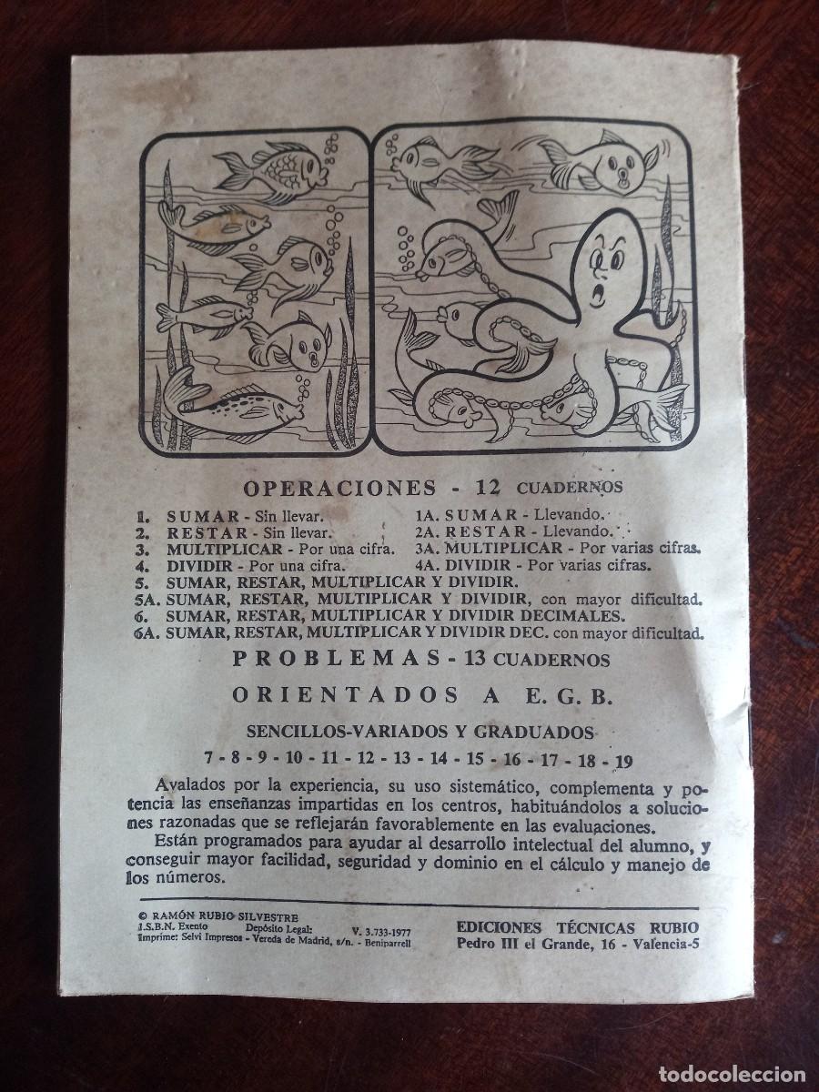 Libros de segunda mano: Cuadernillo cartilla Problemas Rubio. 2A. Restar. 1977. EGB - Foto 2
