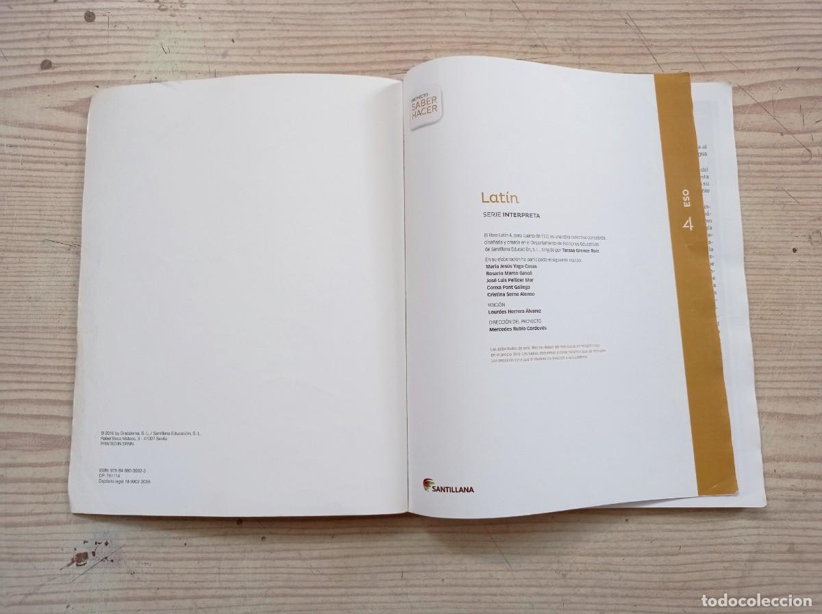 Libros de segunda mano: Latin Serie Interpreta - 4 ESO - 2016 - Santillana - Foto 3