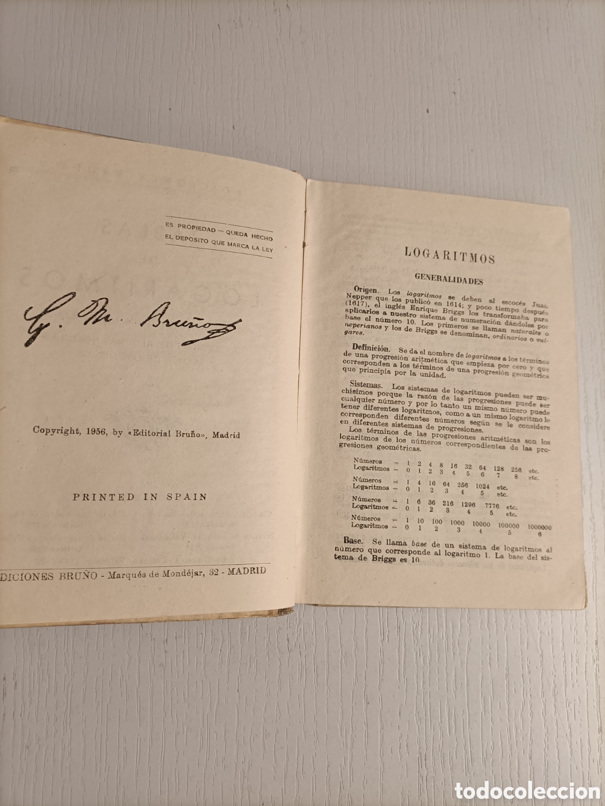 Libros de segunda mano: Tabla de logaritmos y trigonom&eacute;tricas Ediciones Bru&ntilde;o 1956. Escuela ense&ntilde;anza - Foto 9