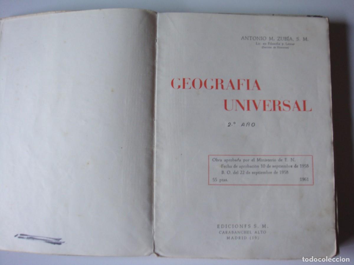 Libros de segunda mano: GEOGRAFIA UNIVERSAL 2&ordm; A&Ntilde;O EDICIONES S.M. 1961 - Foto 1