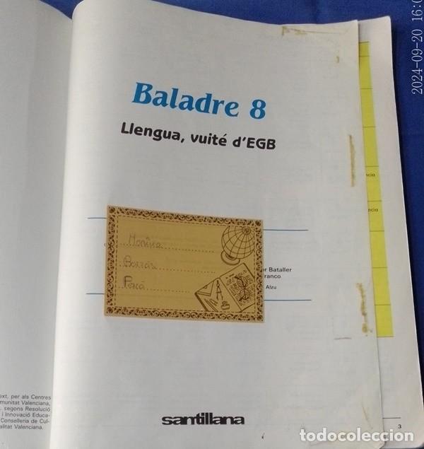 Libros de segunda mano: BALADRE 8 LLENGUA SANTILLANA - Foto 2