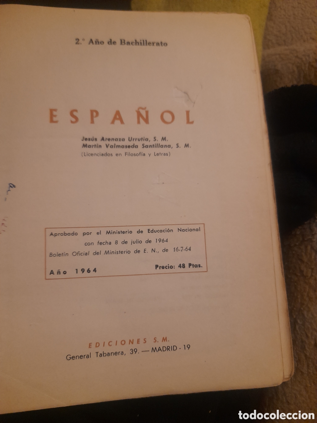 Libros de segunda mano: Libro de texto, Espa&ntilde;ol 2 a&ntilde;o de 1964, Edici&oacute;nes SM - Foto 4